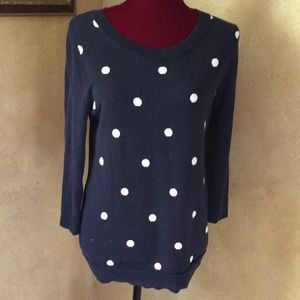 Women’s navy/white polka dot sweater